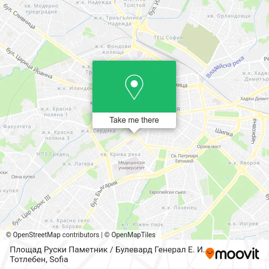 Площад Руски Паметник / Булевард Генерал Е. И. Тотлебен map