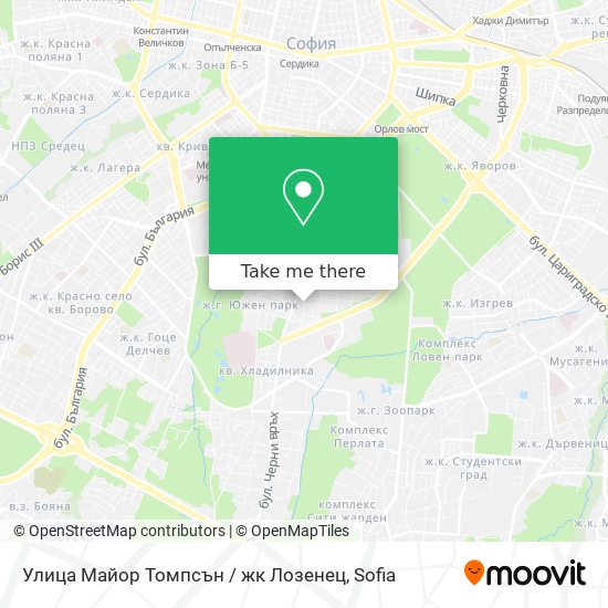 Улица Майор Томпсън / жк Лозенец map