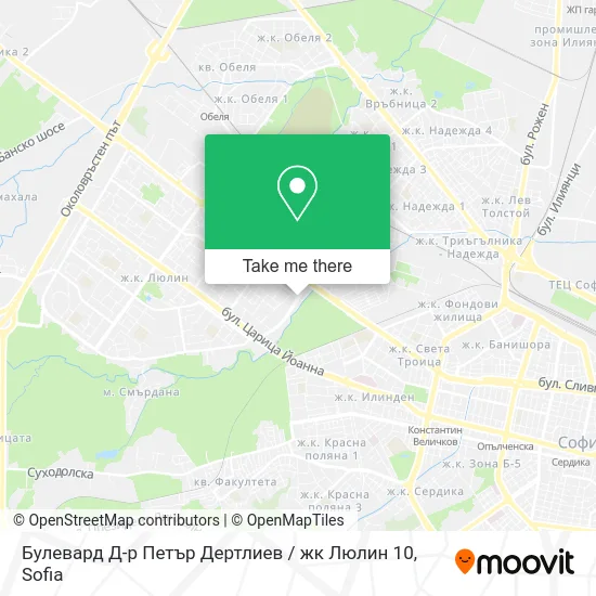 Карта Булевард Д-р Петър Дертлиев / жк Люлин 10