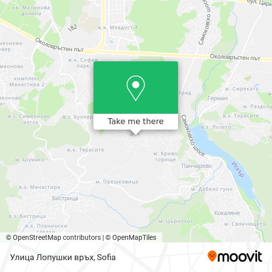 Улица Лопушки връх map