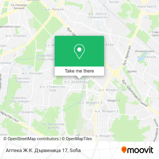 Карта Аптека Ж.К. Дървеница 17