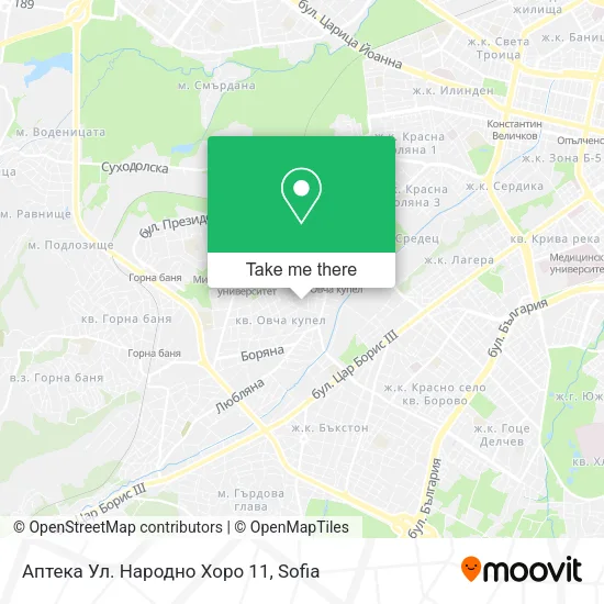Карта Аптека Ул. Народно Хоро 11