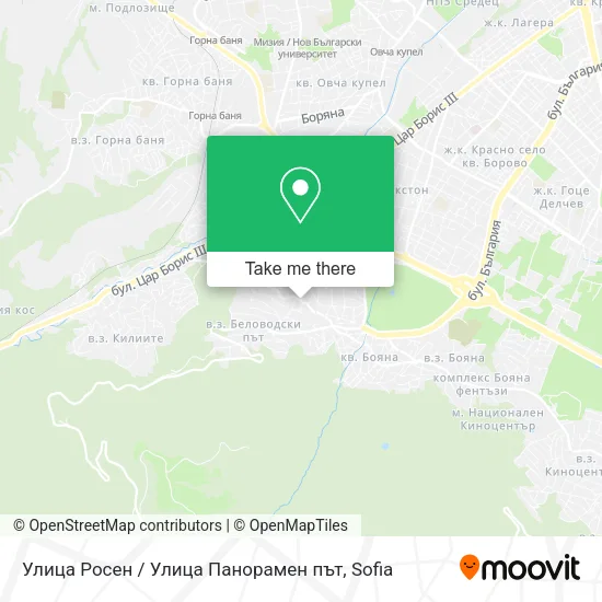 Карта Улица Росен / Улица Панорамен път