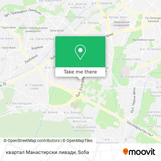 квартал Манастирски ливади map