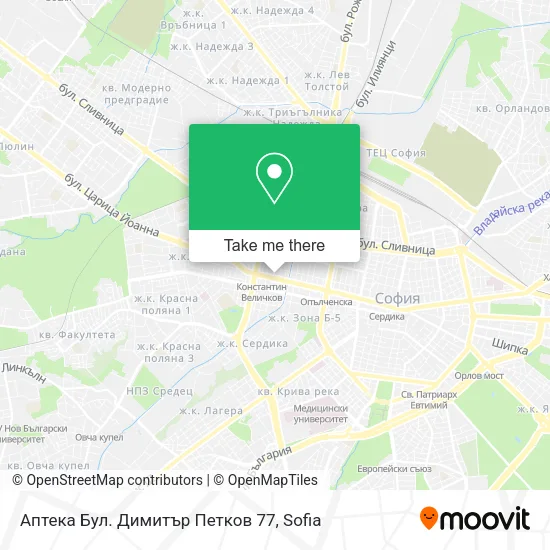 Карта Аптека Бул. Димитър Петков 77