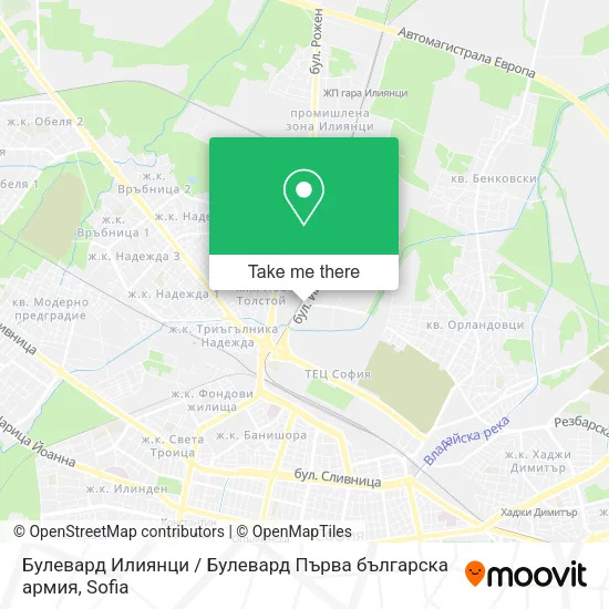 Карта Булевард Илиянци / Булевард Първа българска армия