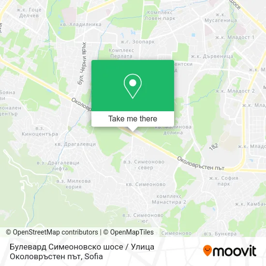 Карта Булевард Симеоновско шосе / Улица Околовръстен път