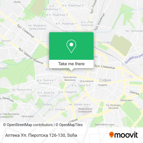 Карта Аптека Ул. Пиротска 126-130