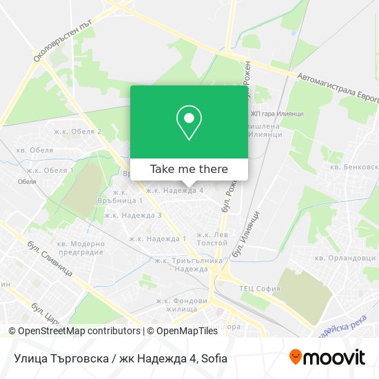 Карта Улица Търговска / жк Надежда 4