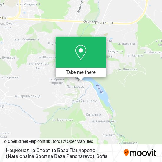 Карта Национална Спортна База Панчарево (Natsionalna Sportna Baza Pancharevo)