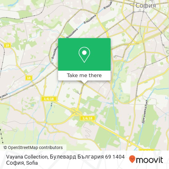 Карта Vayana Collection, Булевард България 69 1404 София
