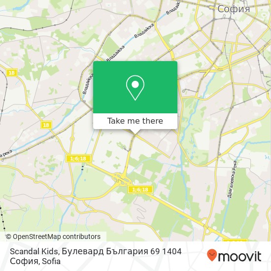 Карта Scandal Kids, Булевард България 69 1404 София
