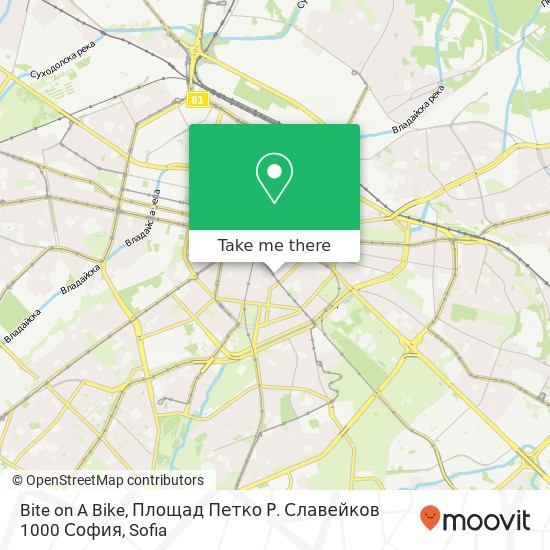 Карта Bite on A Bike, Площад Петко Р. Славейков 1000 София