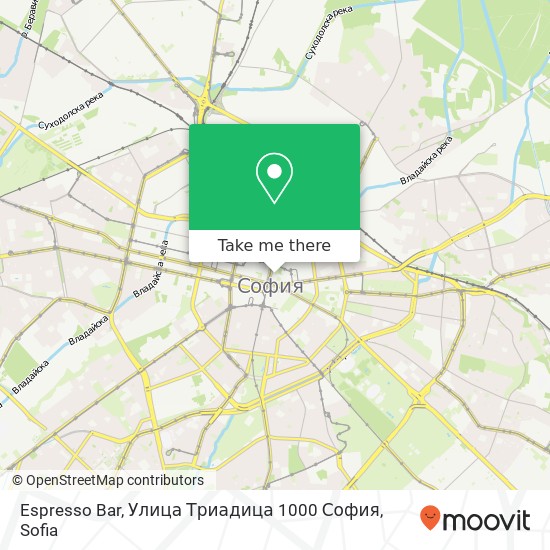 Карта Espresso Bar, Улица Триадица 1000 София