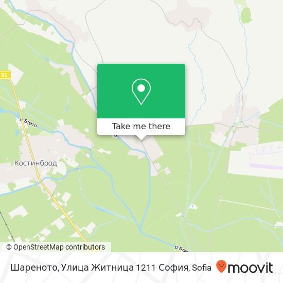 Шареното, Улица Житница 1211 София map