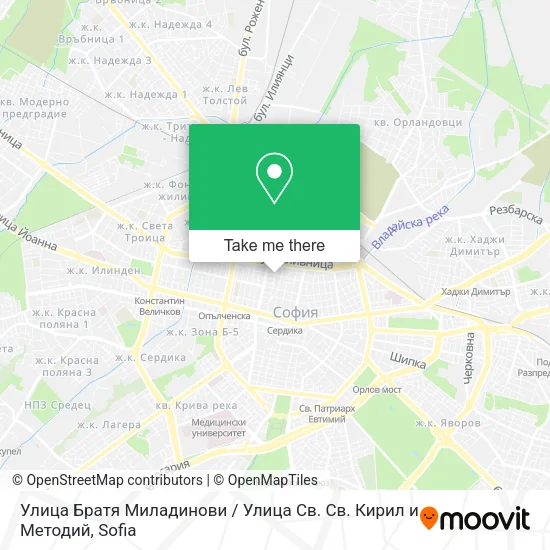 Карта Улица Братя Миладинови / Улица Св. Св. Кирил и Методий