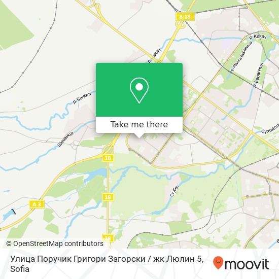 Карта Улица Поручик Григори Загорски / жк Люлин 5