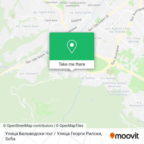 Карта Улица Беловодски път / Улица Георги Рилски