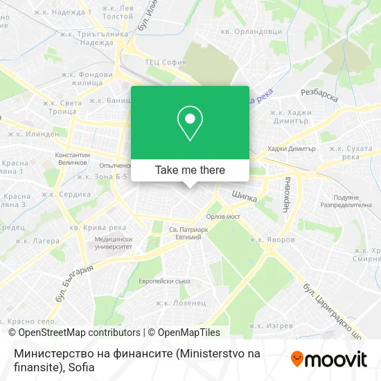 Карта Министерство на финансите (Ministerstvo na finansite)