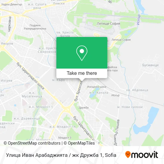 Карта Улица Иван Арабаджията / жк Дружба 1