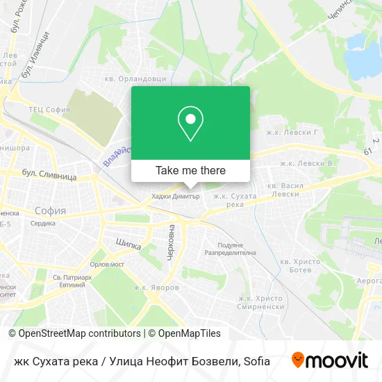 Карта жк Сухата река / Улица Неофит Бозвели