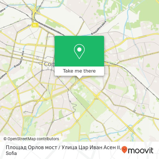 Карта Площад Орлов мост / Улица Цар Иван Асен II