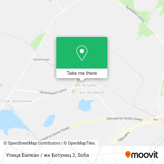 Карта Улица Балкан / жк Ботунец 2