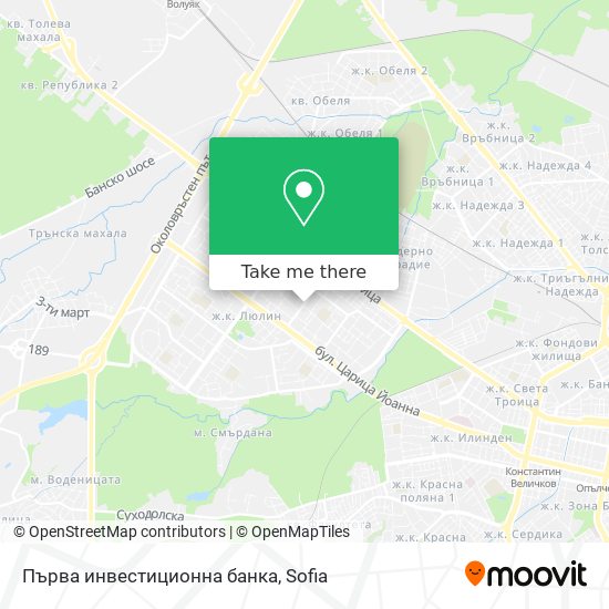 Първа инвестиционна банка map