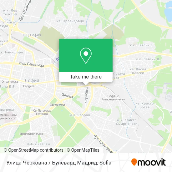 Карта Улица Черковна / Булевард Мадрид
