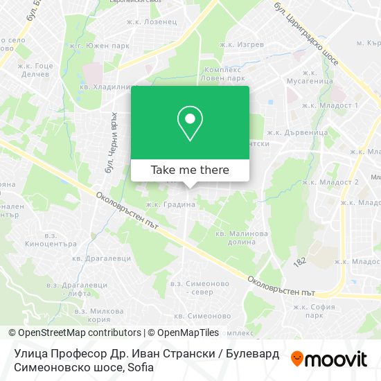 Улица Професор Др. Иван Странски / Булевард Симеоновско шосе map