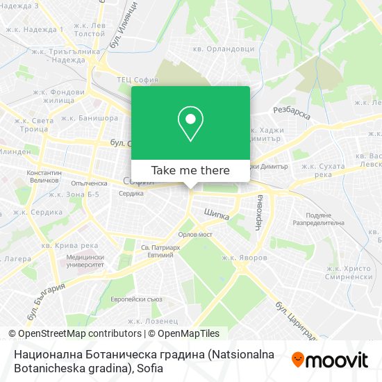 Национална Ботаническа градина (Natsionalna Botanicheska gradina) map