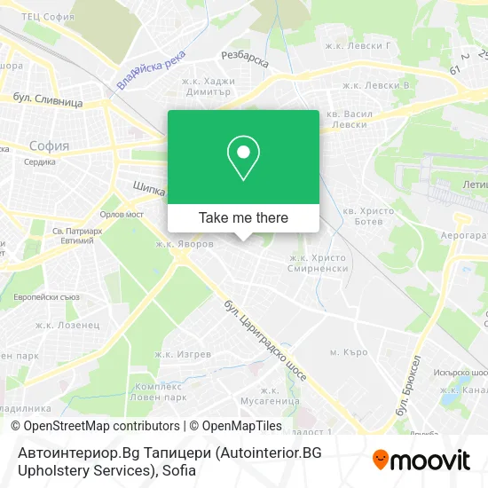 Карта Автоинтериор.Bg Тапицери (Autointerior.BG Upholstery Services)