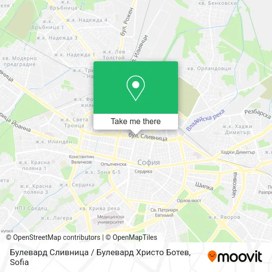 Карта Булевард Сливница / Булевард Христо Ботев
