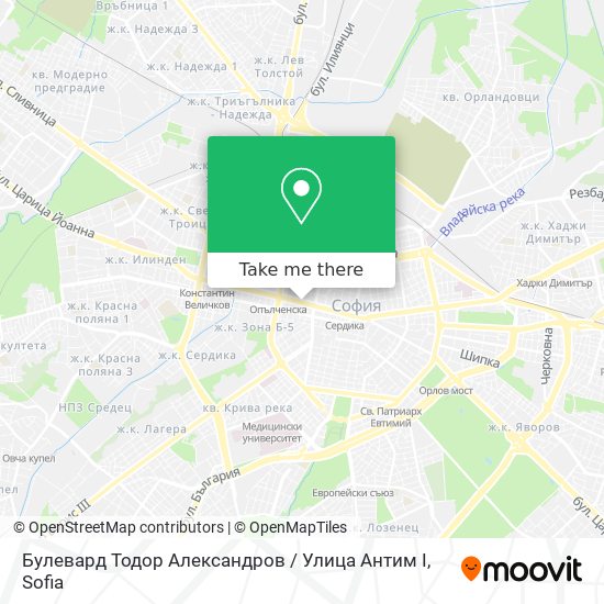 Булевард Тодор Александров / Улица Антим I map