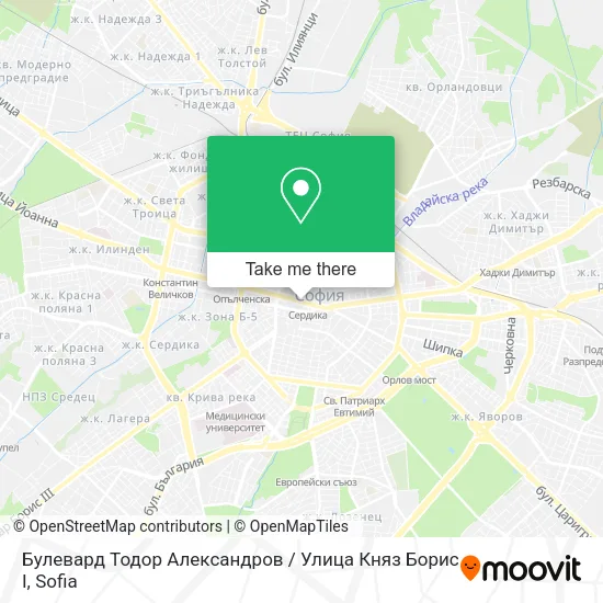 Карта Булевард Тодор Александров / Улица Княз Борис I
