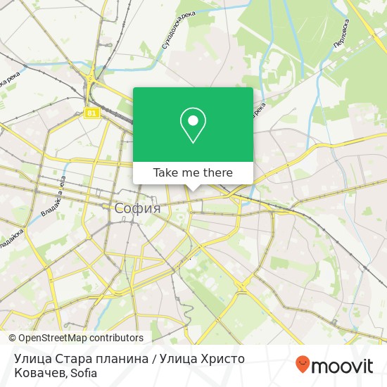 Карта Улица Стара планина / Улица Христо Ковачев