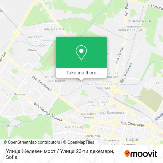 Карта Улица Железен мост / Улица 23-ти декември