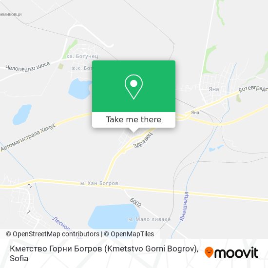 Кметство Горни Богров (Kmetstvo Gorni Bogrov) map