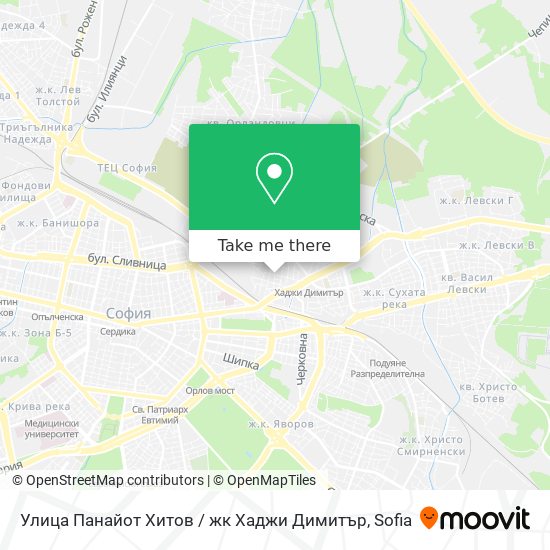 Карта Улица Панайот Хитов / жк Хаджи Димитър