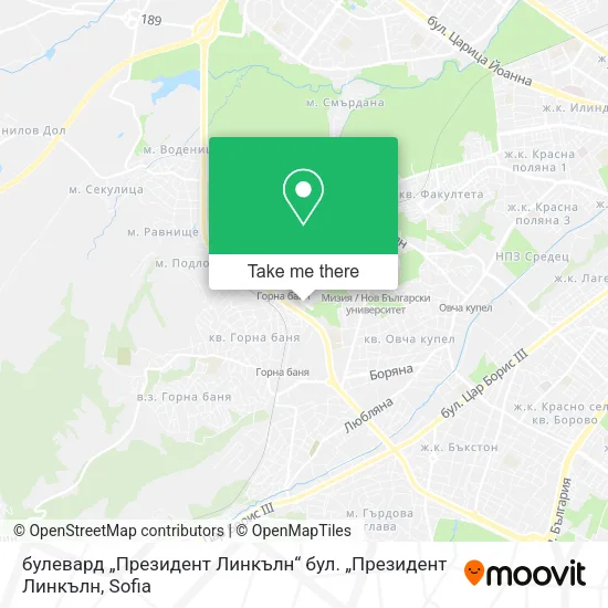 Карта булевард „Президент Линкълн“ бул. „Президент Линкълн