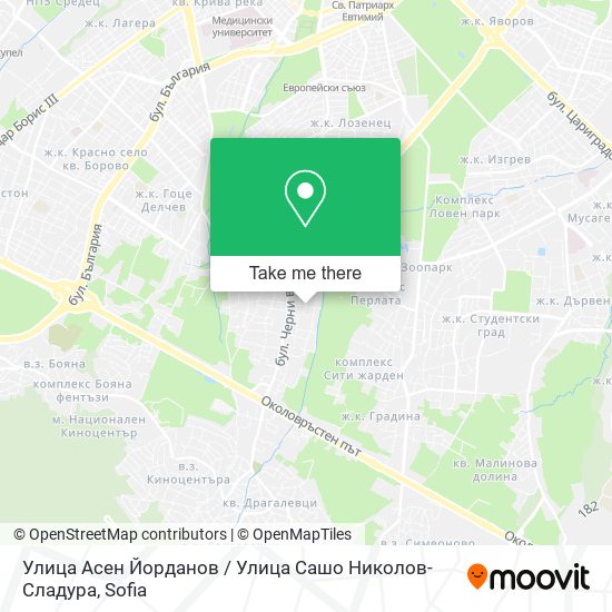 Карта Улица Асен Йорданов / Улица Сашо Николов-Сладура