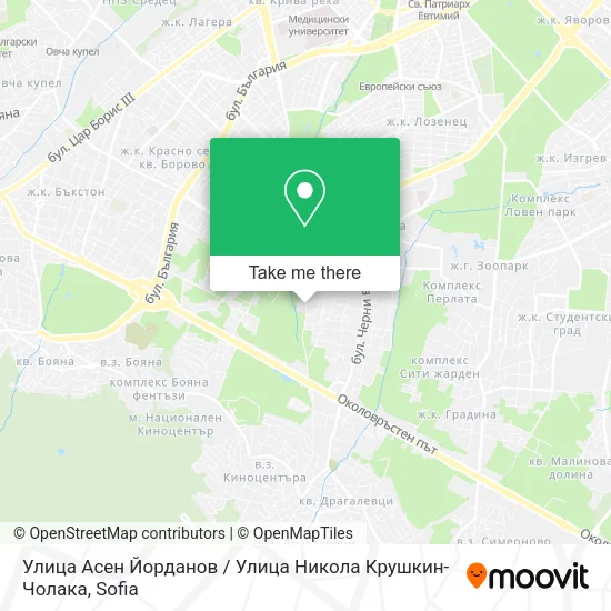Карта Улица Асен Йорданов / Улица Никола Крушкин-Чолака