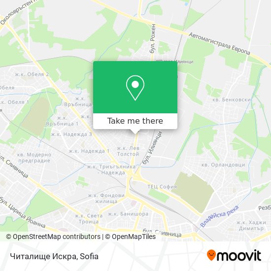 Читалище Искра map