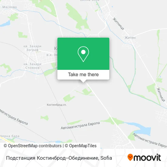 Карта Подстанция Костинброд--Обединение
