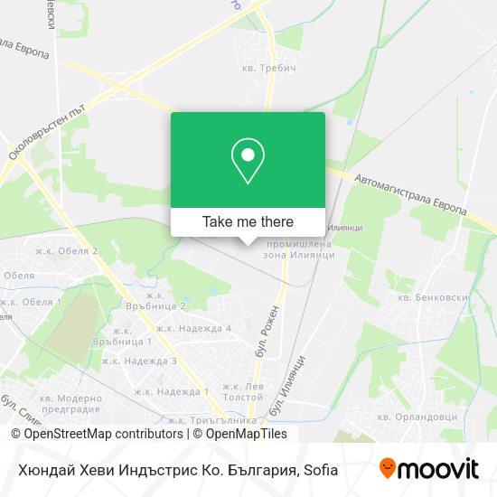 Карта Хюндай Хеви Индъстрис Ко. България