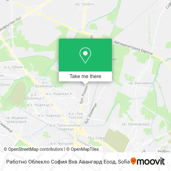 Карта Работно Облекло София Вхв Авангард Еоод