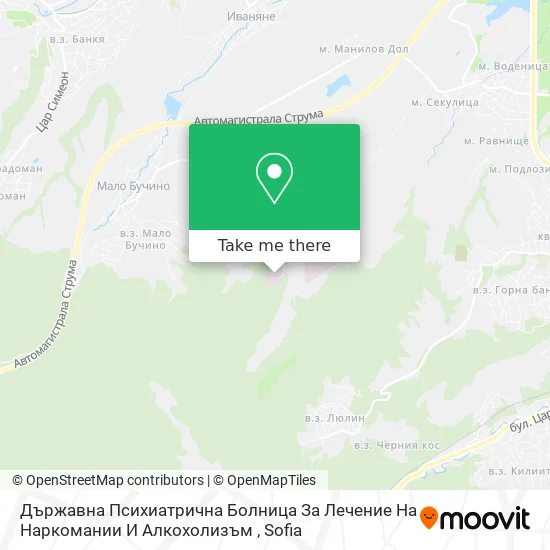 Карта Държавна Психиатрична Болница За Лечение На Наркомании И Алкохолизъм