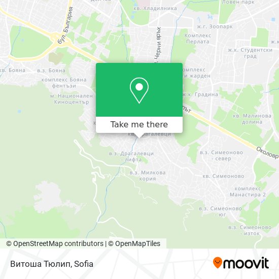 Витоша Тюлип map