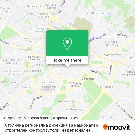 Столична регионална дирекция за национален строителен контрол (Столична регионална ДНСК) map
