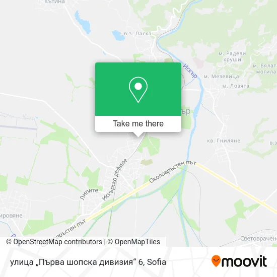 Карта улица „Първа шопска дивизия“ 6